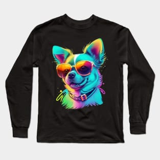 Cool Chihuahua Paint Colors Long Sleeve T-Shirt